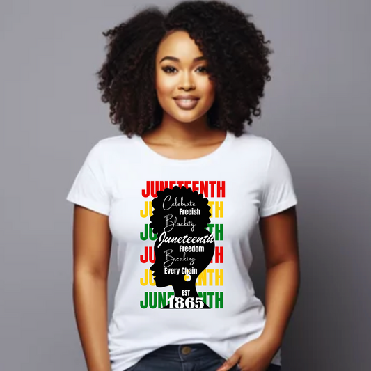 Ladies Juneteenth T-shirt.
